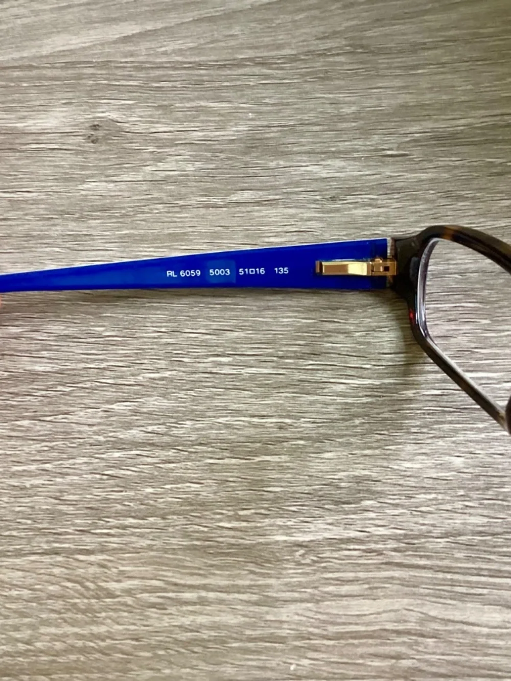 Ralph Lauren Polo Eyeglasses RL 6059 5003 Tortoise/Blue Frame Italy 51 [] 16 135
